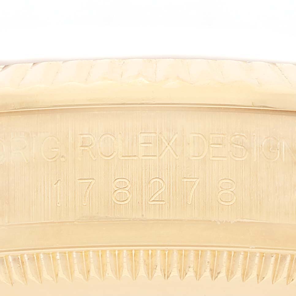 Rolex President Midsize Yellow Gold Diamond Ladies Watch 178278 Box Papers
