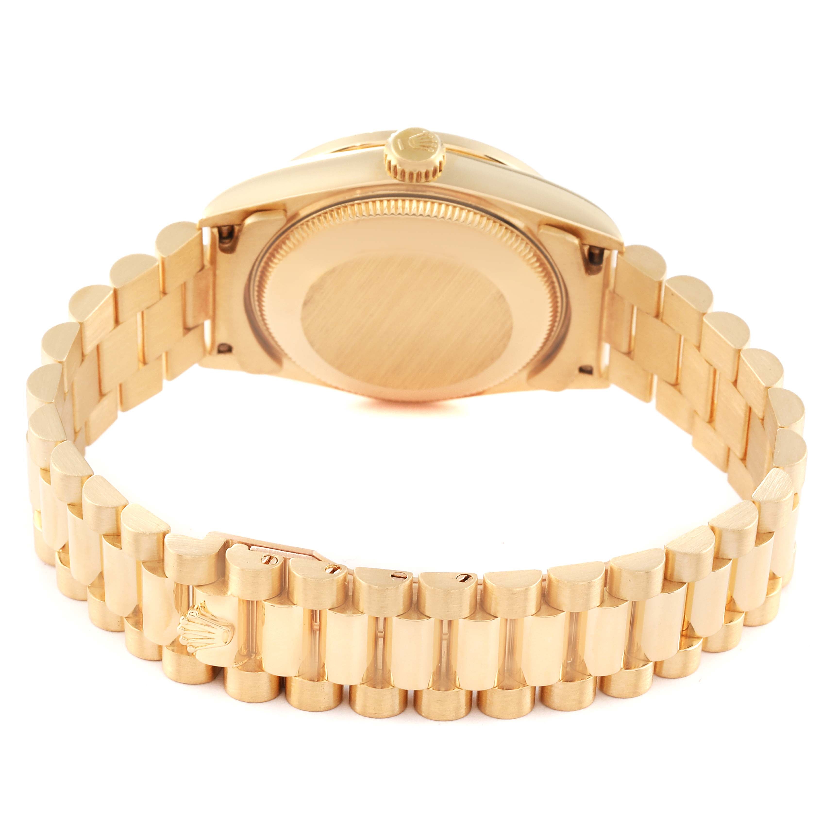 Rolex President Midsize Yellow Gold Diamond Ladies Watch 68158