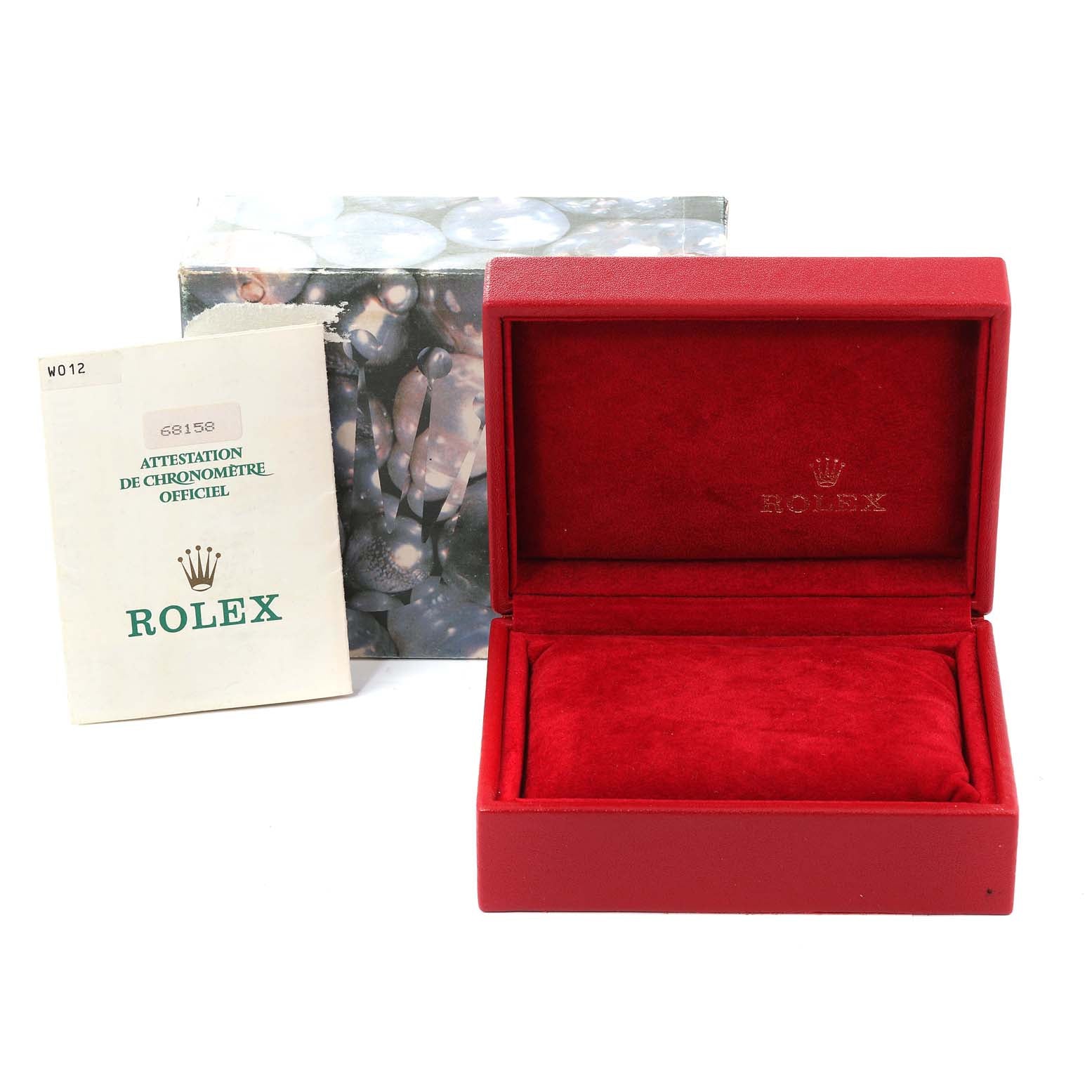 Rolex President Midsize Yellow Gold Diamond Ladies Watch 68158 Box Papers
