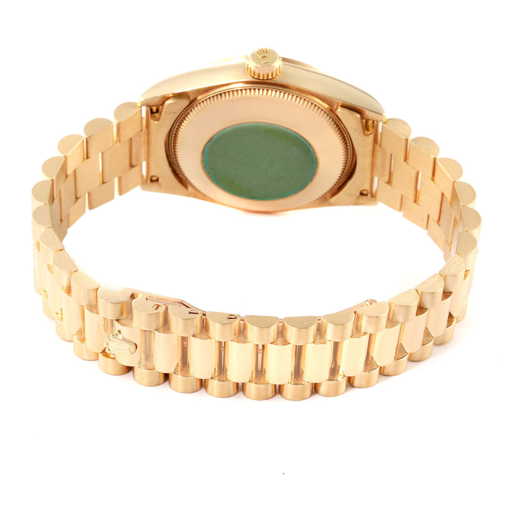 Rolex President Midsize Yellow Gold Myriad Diamond  Dial Ladies Watch 68238 Box Papers