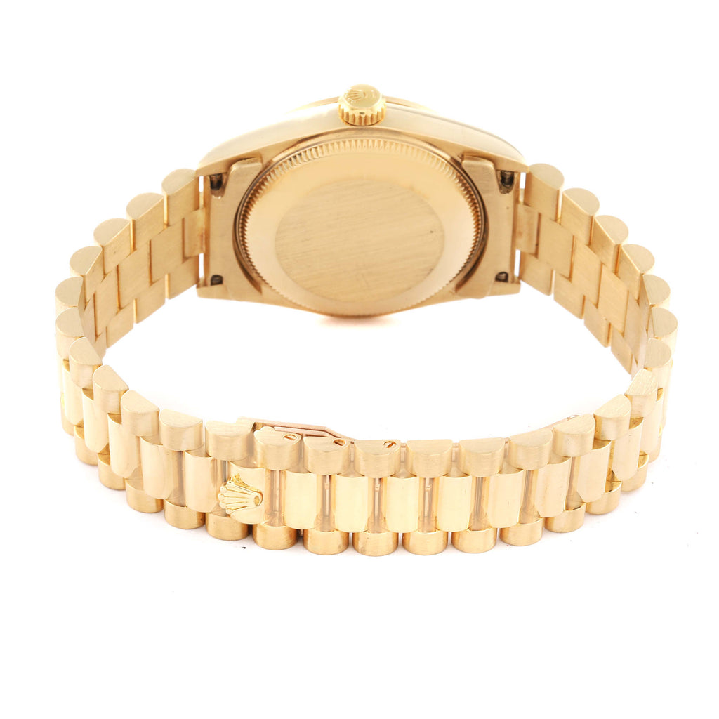 Rolex President Midsize Yellow Gold Diamond Ladies Watch 68278 Box Papers