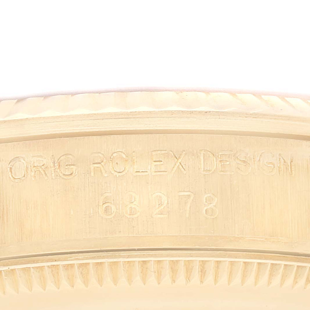 Rolex President Midsize Yellow Gold Diamond Ladies Watch 68278 Box Papers
