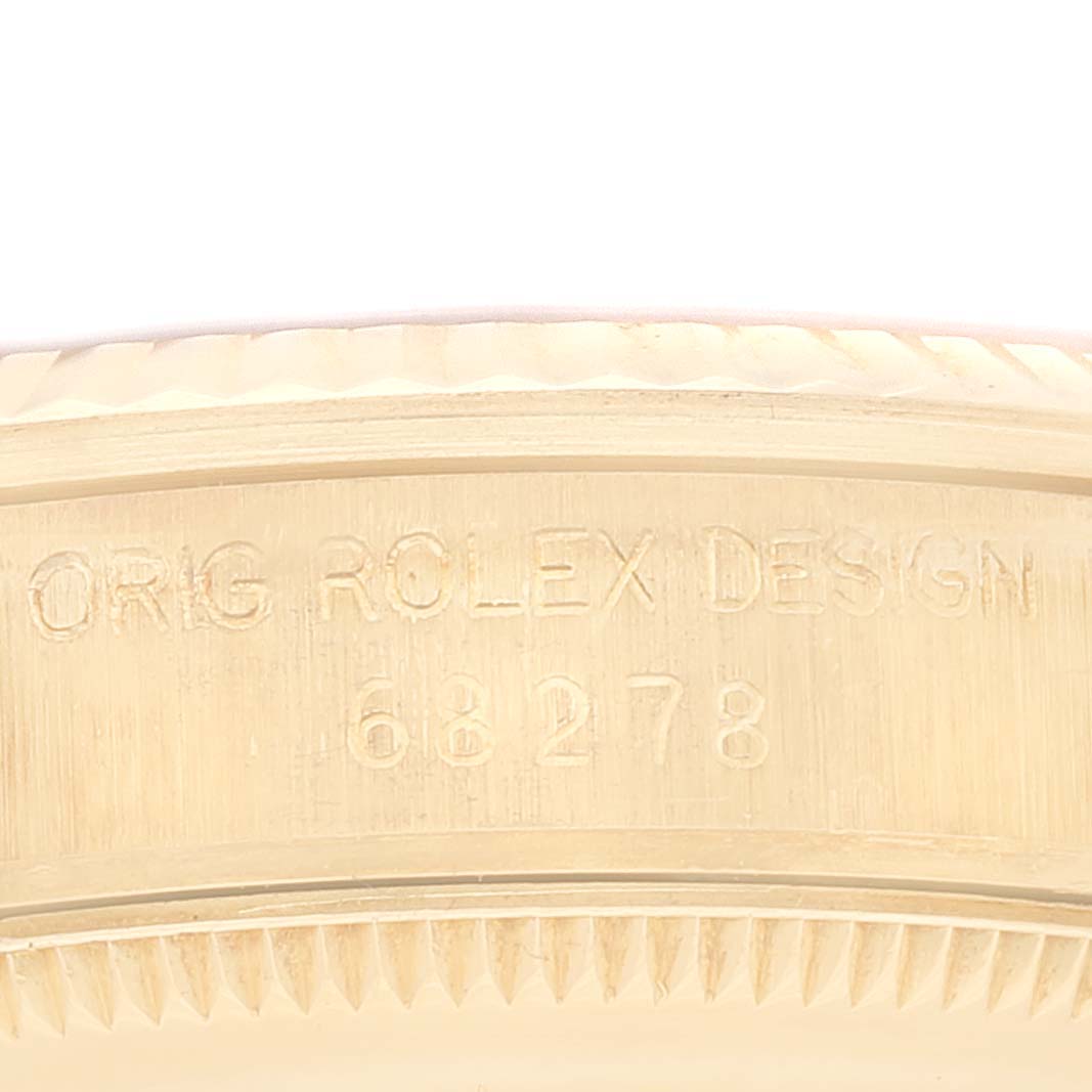 Rolex President Midsize Yellow Gold Diamond Ladies Watch 68278 Box Papers