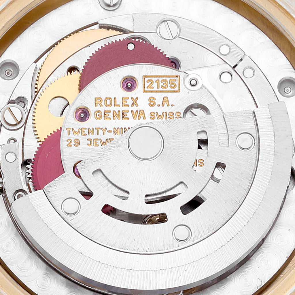 Rolex President Midsize Yellow Gold Mother of Pearl Ruby Myriad Dial Ladies Watch 68278