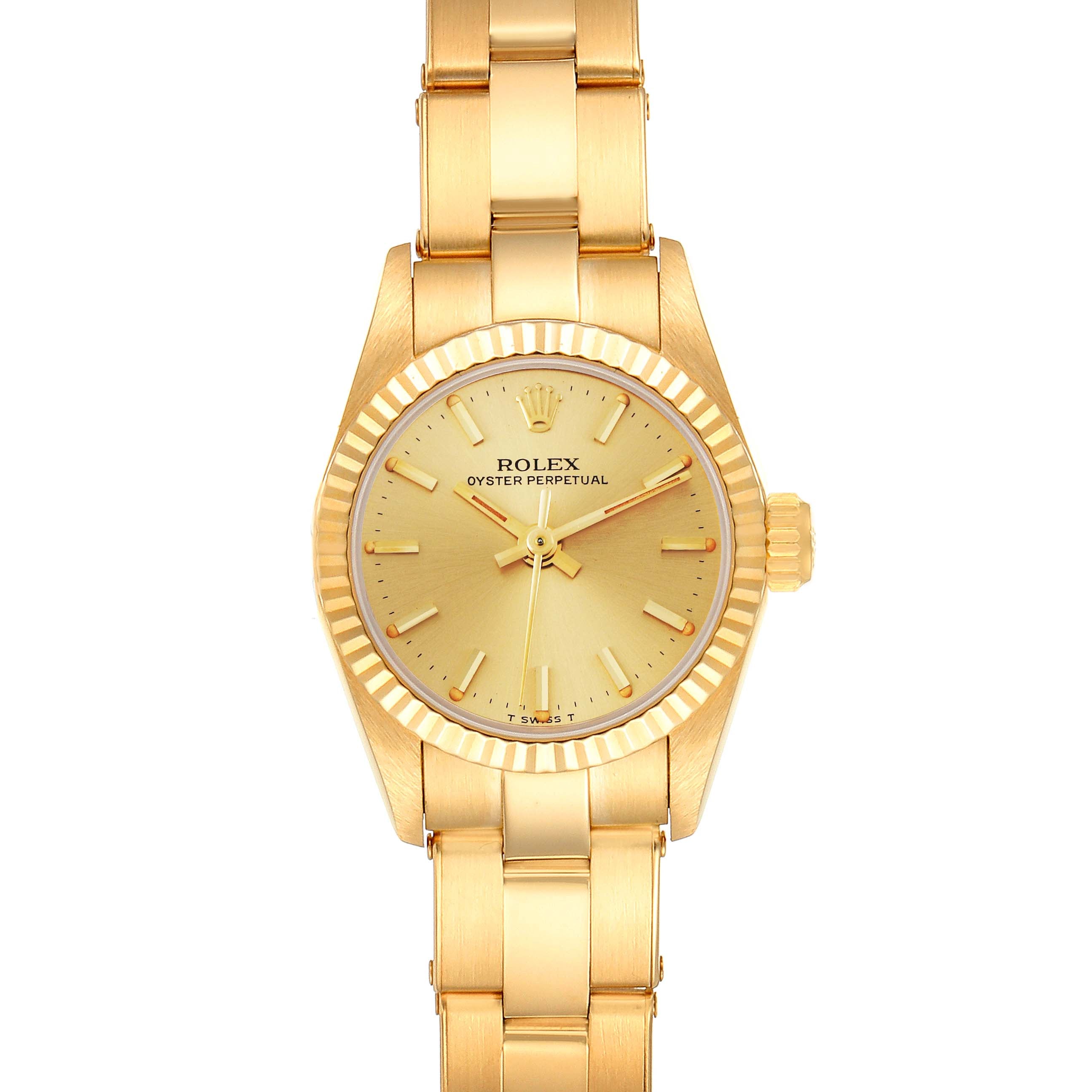 Rolex President No-Date 18K Yellow Gold Ladies Watch 67198