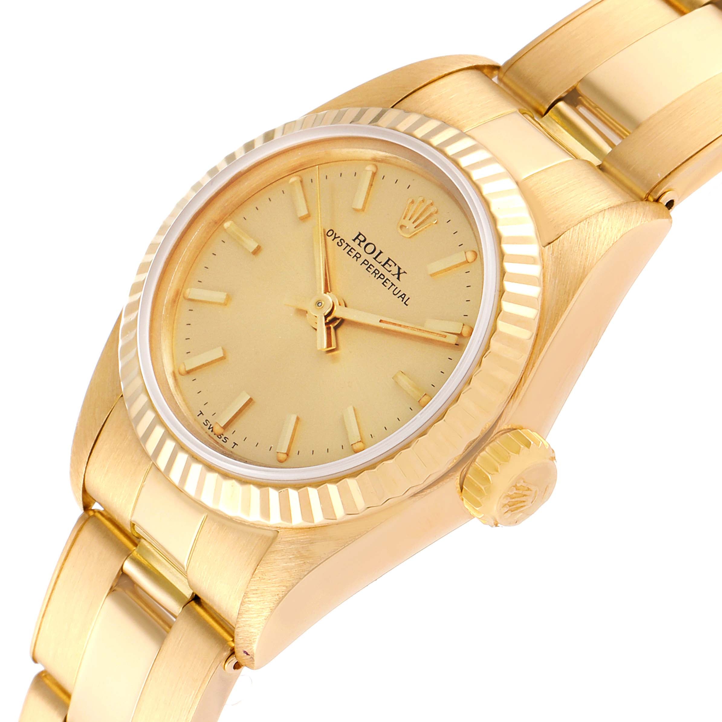 Rolex President No-Date 18K Yellow Gold Ladies Watch 67198