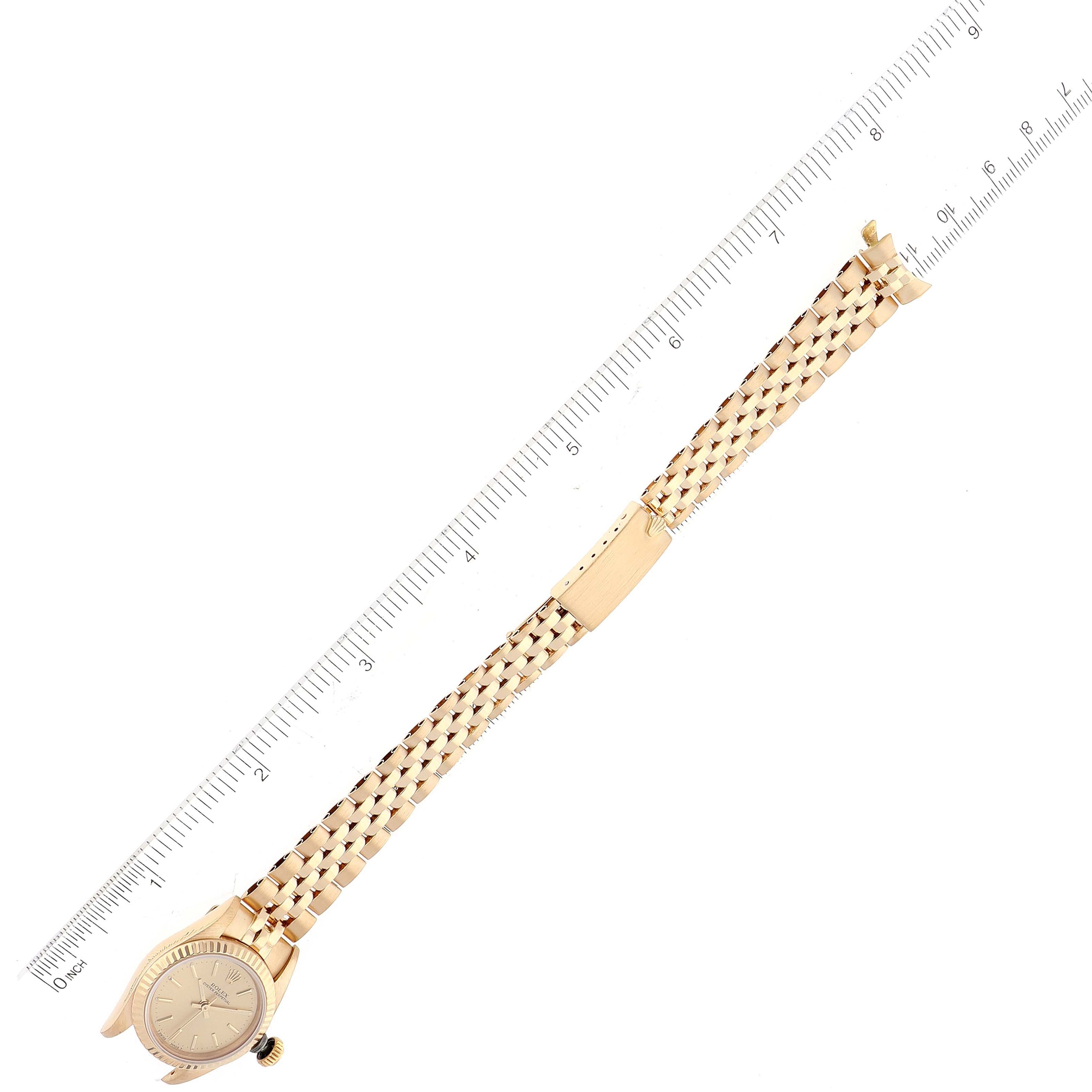 Rolex President No-Date Yellow Gold Jubilee Bracelet Ladies Watch 67198