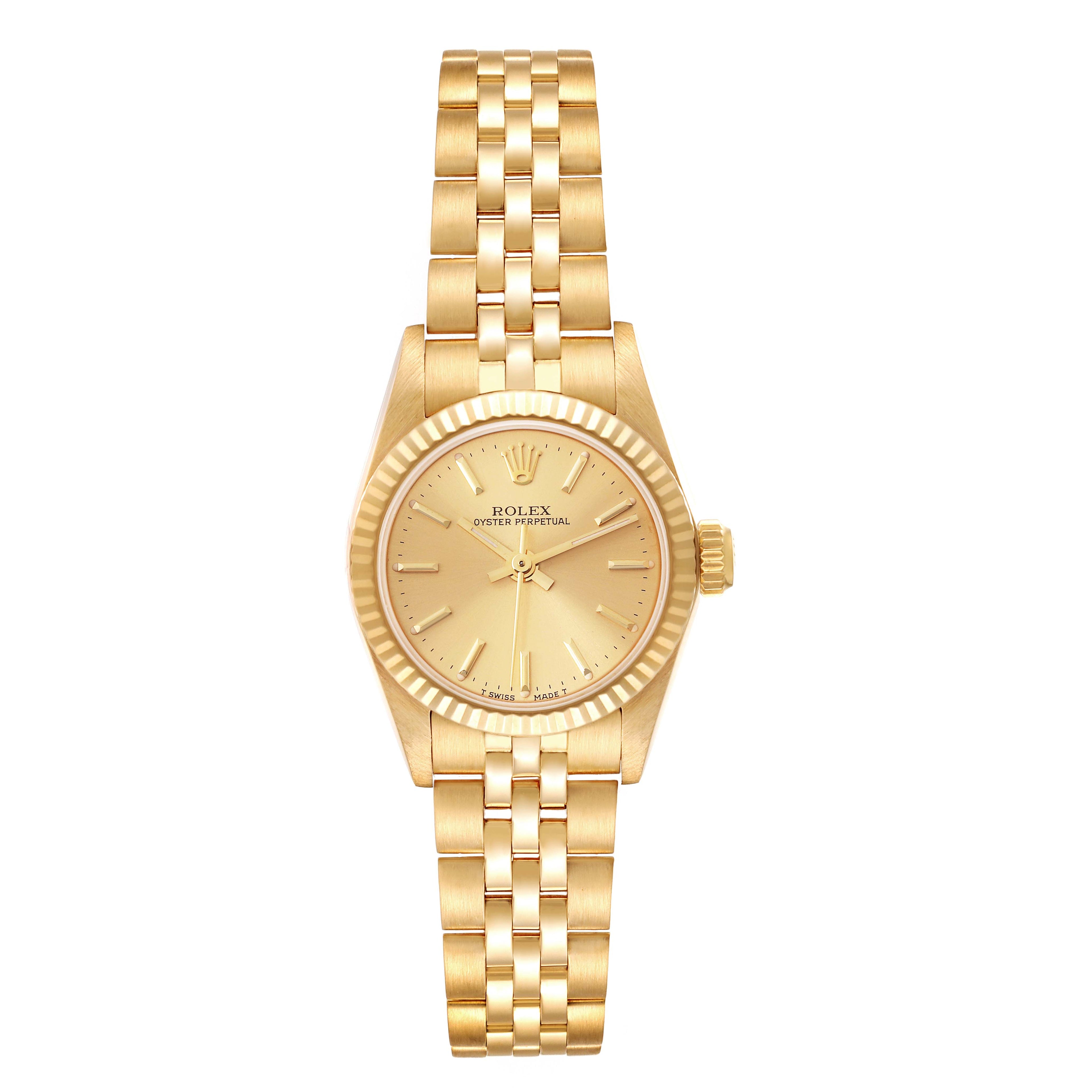 Rolex President No-Date Yellow Gold Jubilee Bracelet Ladies Watch 67198