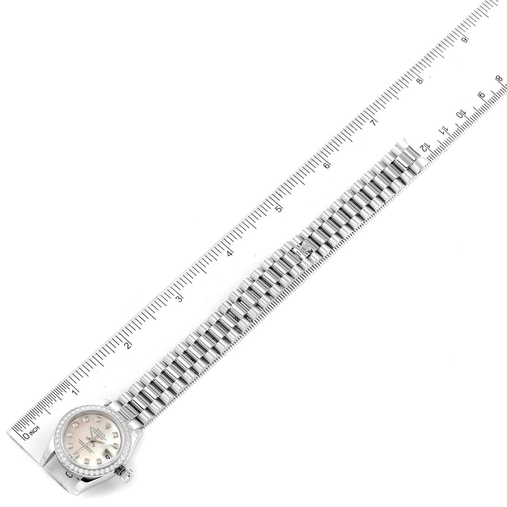Rolex President Platinum MOP Diamond Ladies Watch 179136 Box Papers