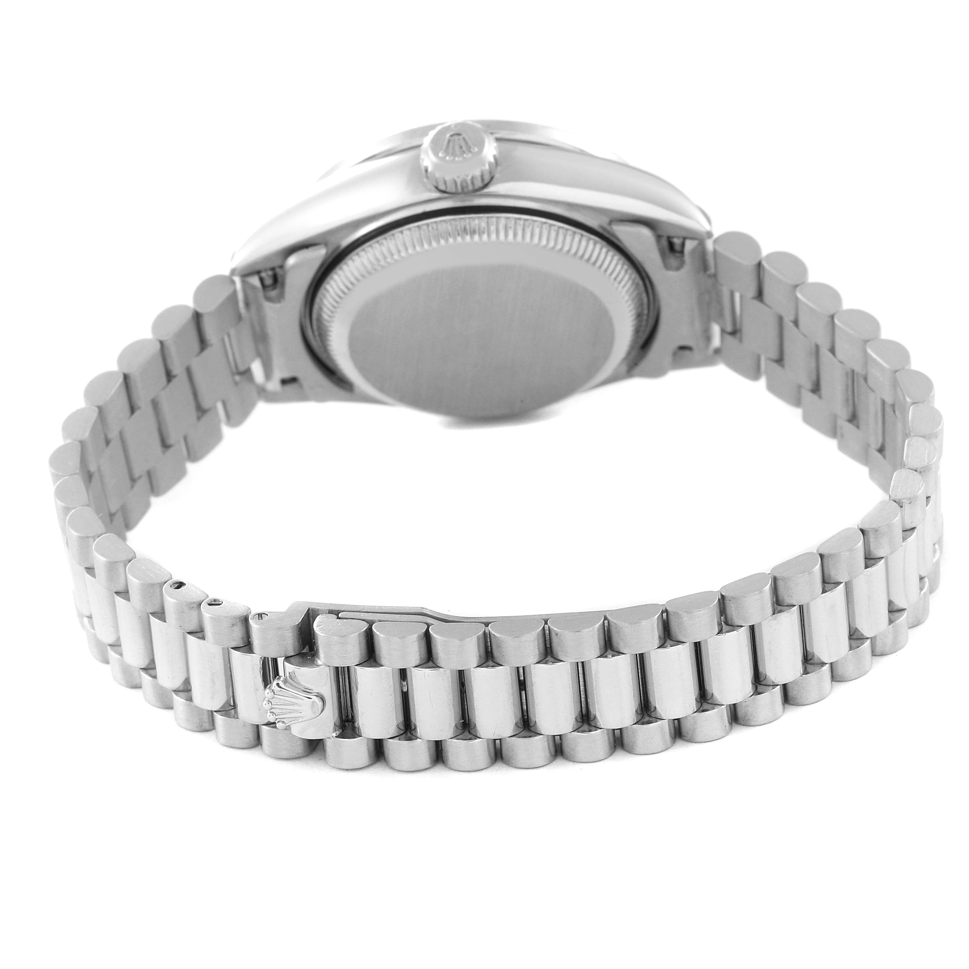 Rolex President Platinum Silver Anniversary Diamond Dial Ladies Watch 69136