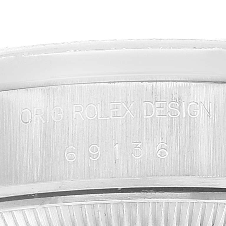 Rolex President Platinum Silver Diamond Dial Ladies Watch 69136