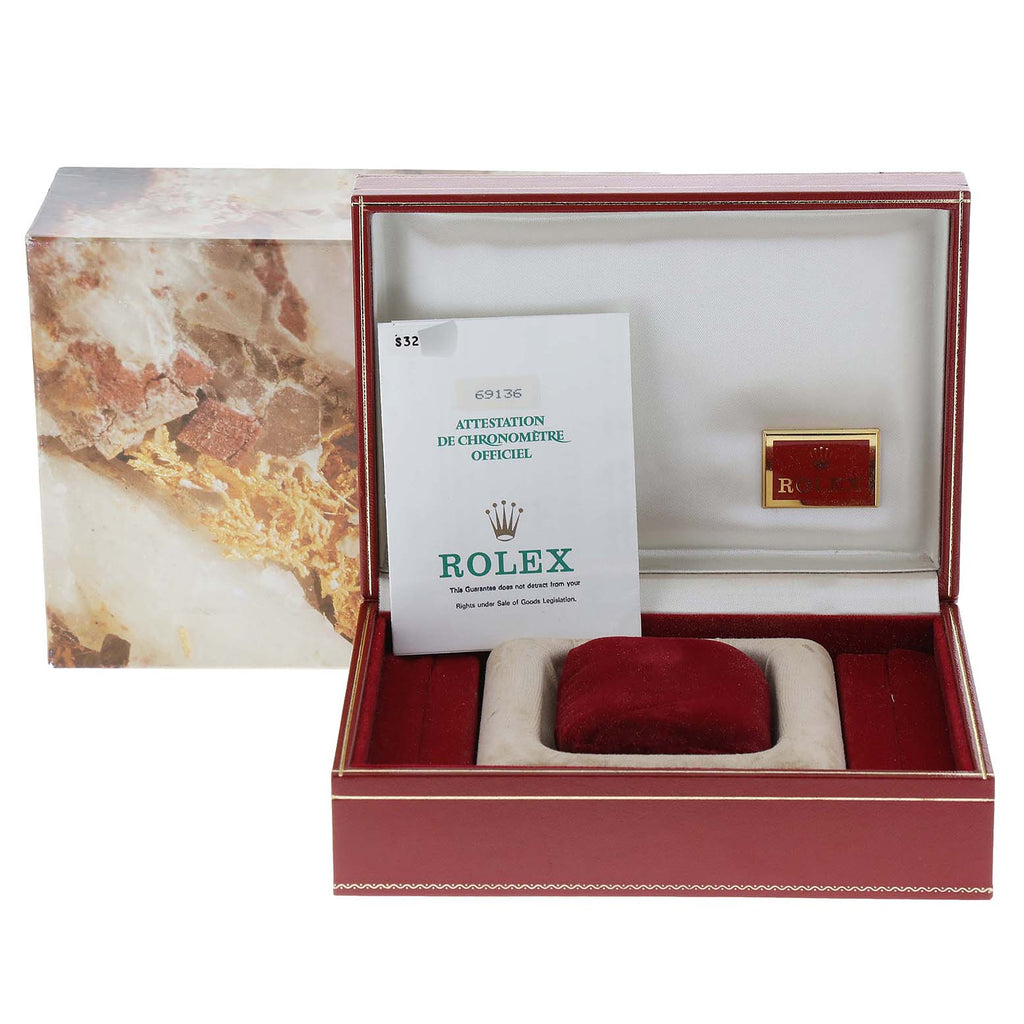 Rolex President Platinum Silver Diamond Dial Ladies Watch 69136 Box Papers