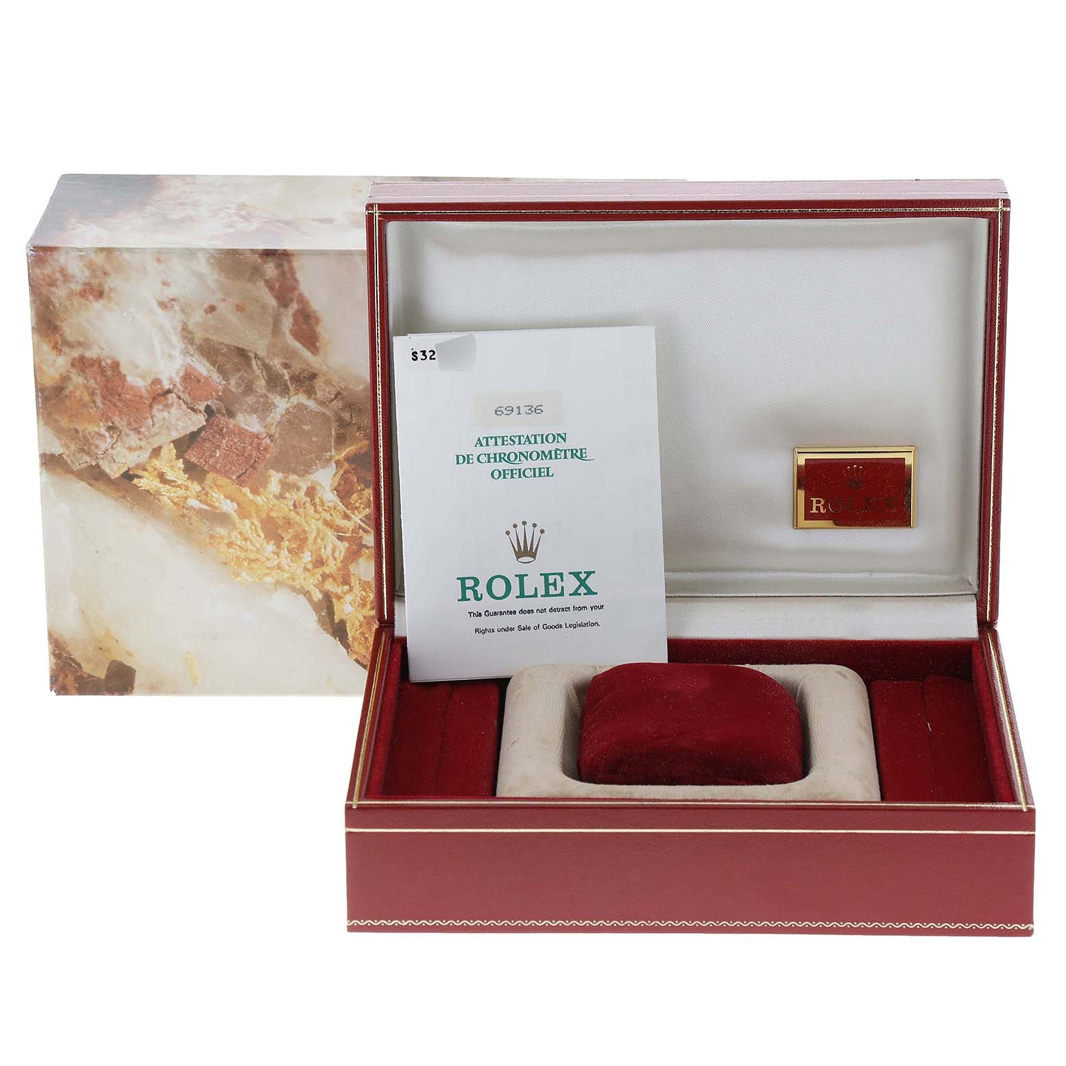Rolex President Platinum Silver Diamond Dial Ladies Watch 69136 Box Papers