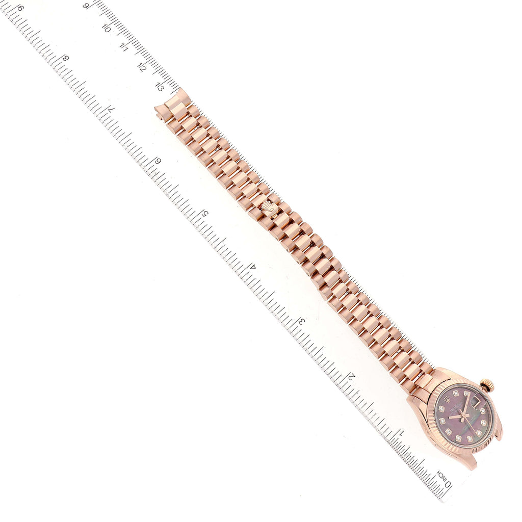 Rolex President Rose Gold Mother of Pearl Diamond Ladies Watch 179175