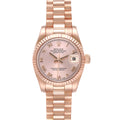 Rolex President Rose Gold Rose Roman Dial Ladies Watch 179175 Box Card