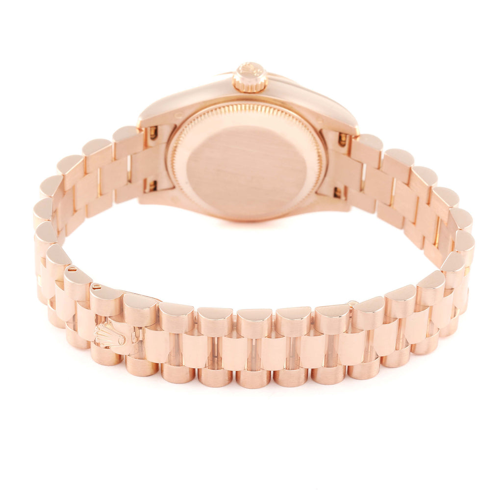 Rolex President Rose Gold Rose Roman Dial Ladies Watch 179175 Box Card