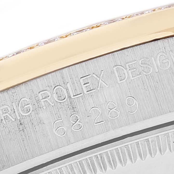 Rolex President Tridor Midsize White Yellow Rose Gold Diamond Ladies Watch 68289 +2 Extra Links