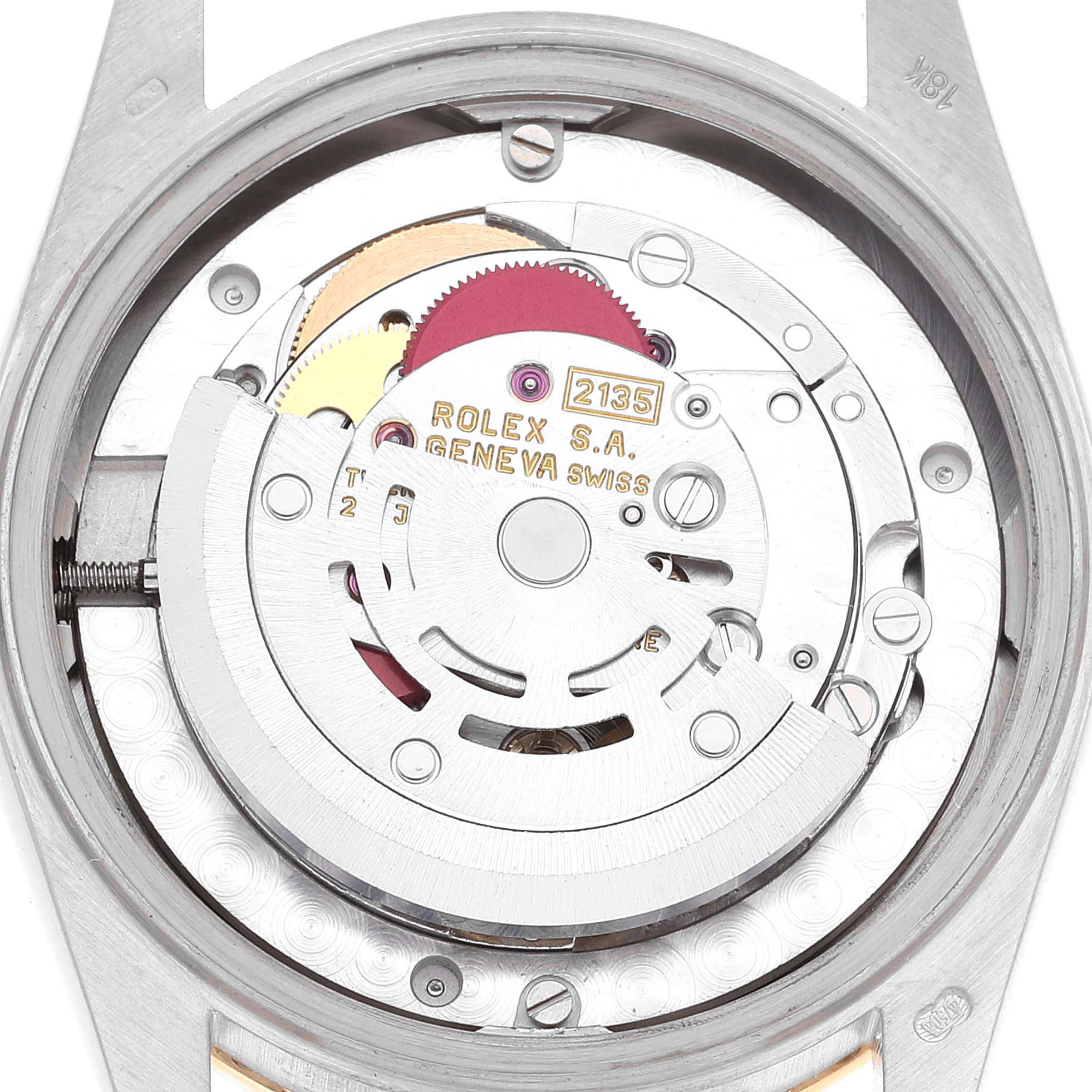 Rolex President Tridor Midsize White Yellow Rose Gold Mother of Pearl Diamond Ladies Watch 68289