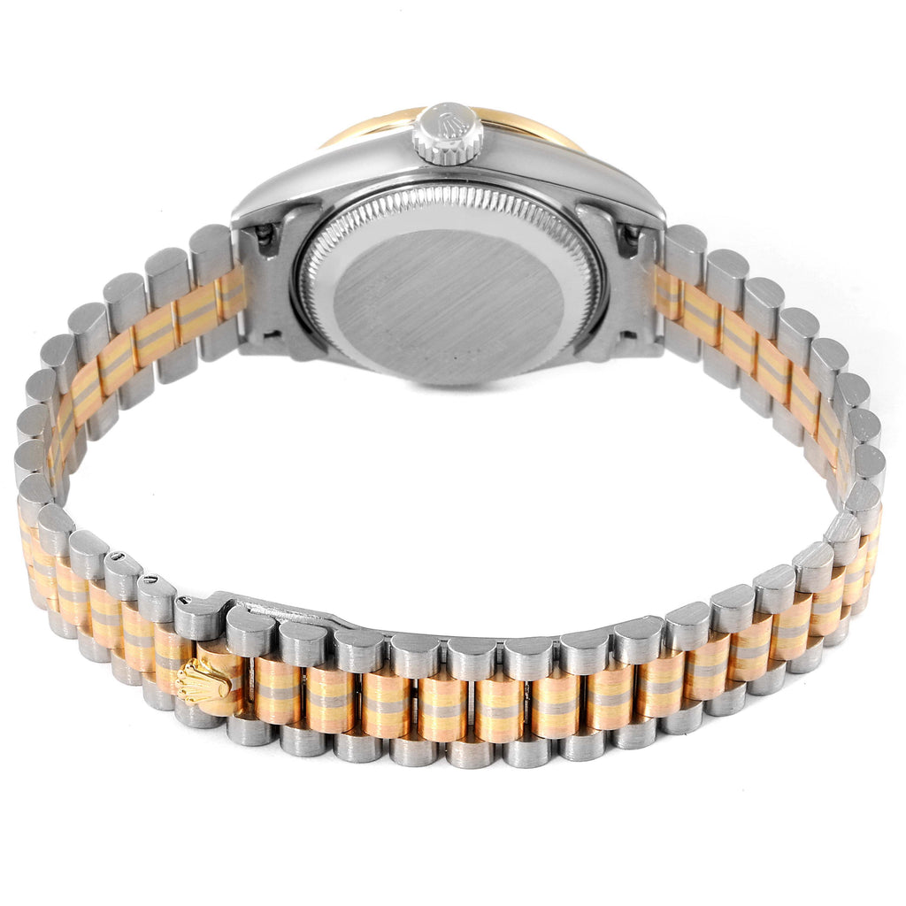 Rolex President Tridor White Yellow Rose Gold Diamond Watch 69139 Box Papers