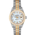 Rolex President Tridor White Yellow Rose Gold Diamond Watch 69139 Box Papers