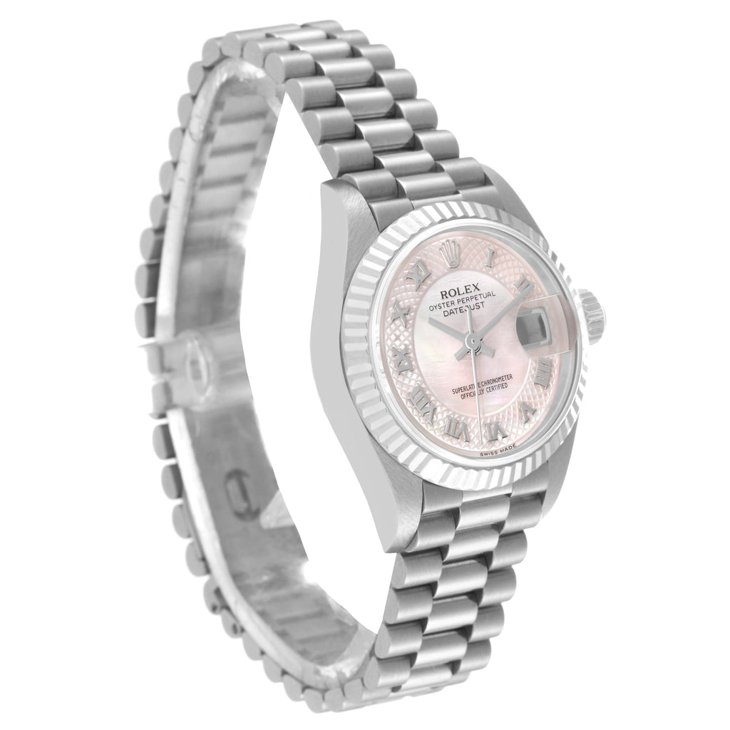 Rolex President White Gold Mother Of Pearl Dial Ladies Watch 79179 Box Service Card