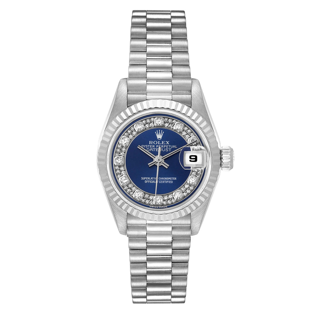 Rolex President White Gold Myriad Diamond Dial Ladies Watch 69179
