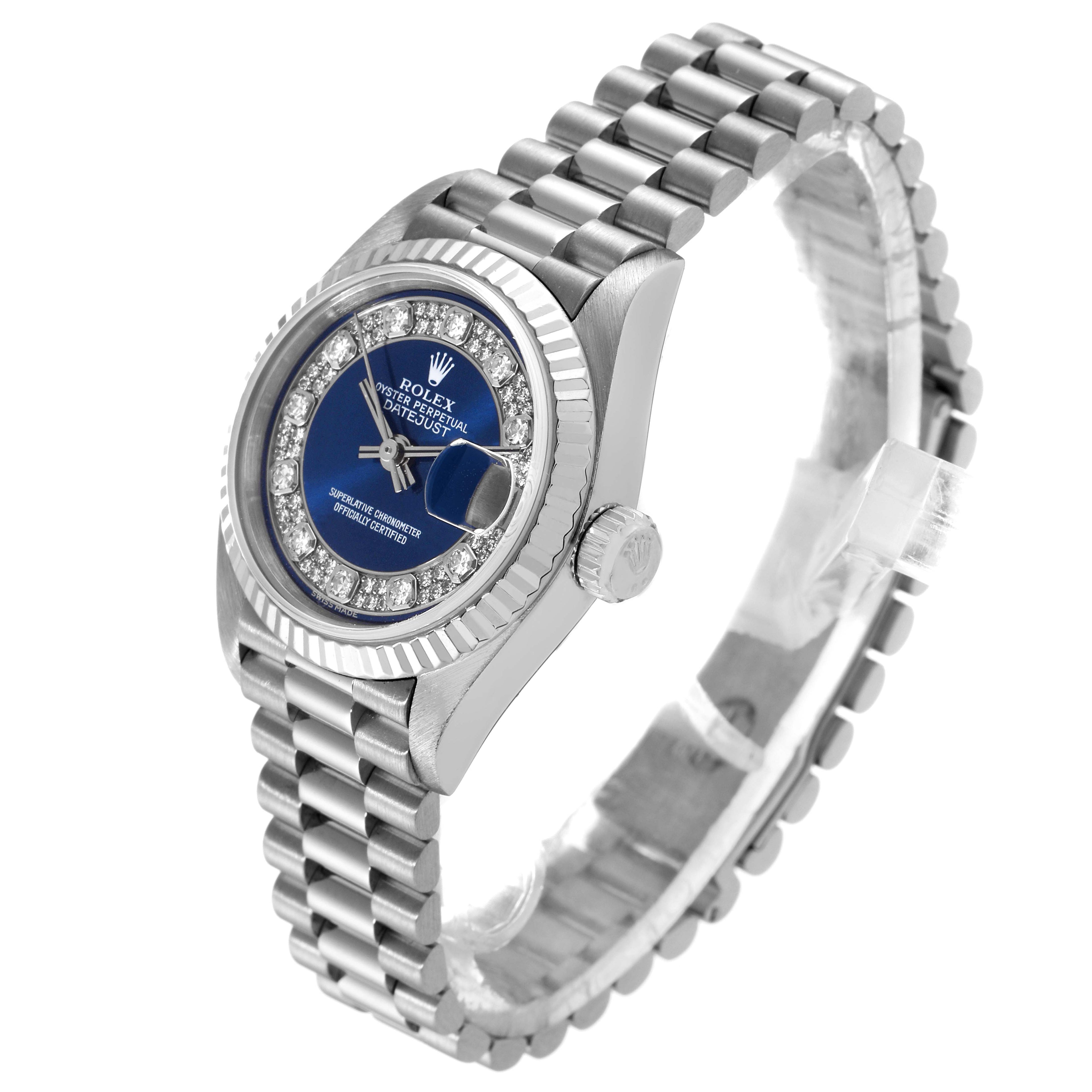 Rolex President White Gold Myriad Diamond Dial Ladies Watch 69179