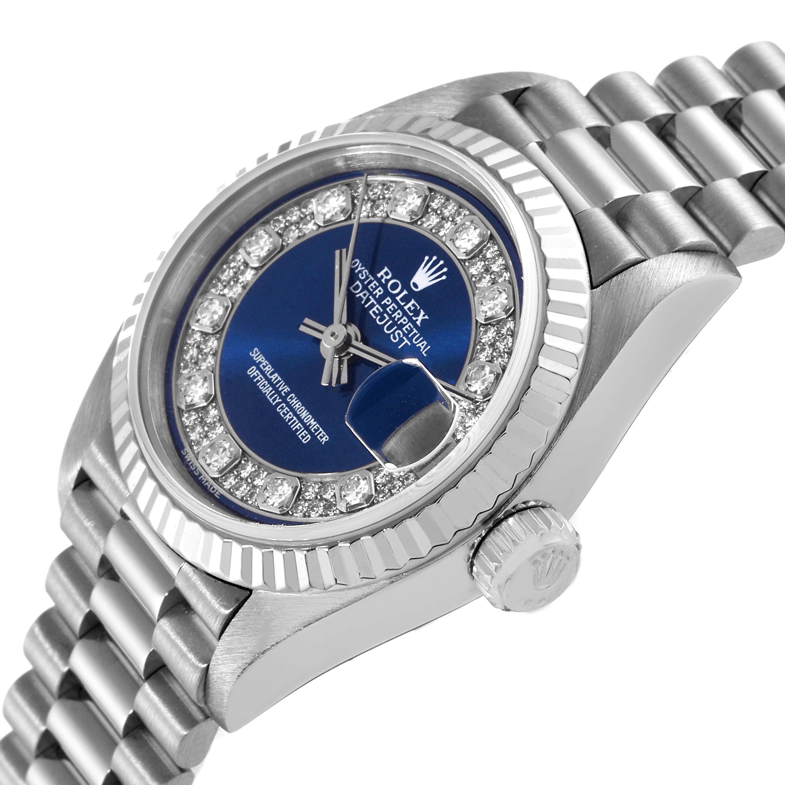 Rolex President White Gold Myriad Diamond Dial Ladies Watch 69179