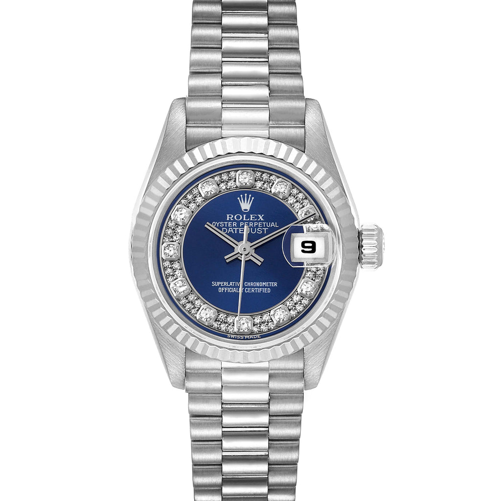 Rolex President White Gold Myriad Diamond Dial Ladies Watch 69179