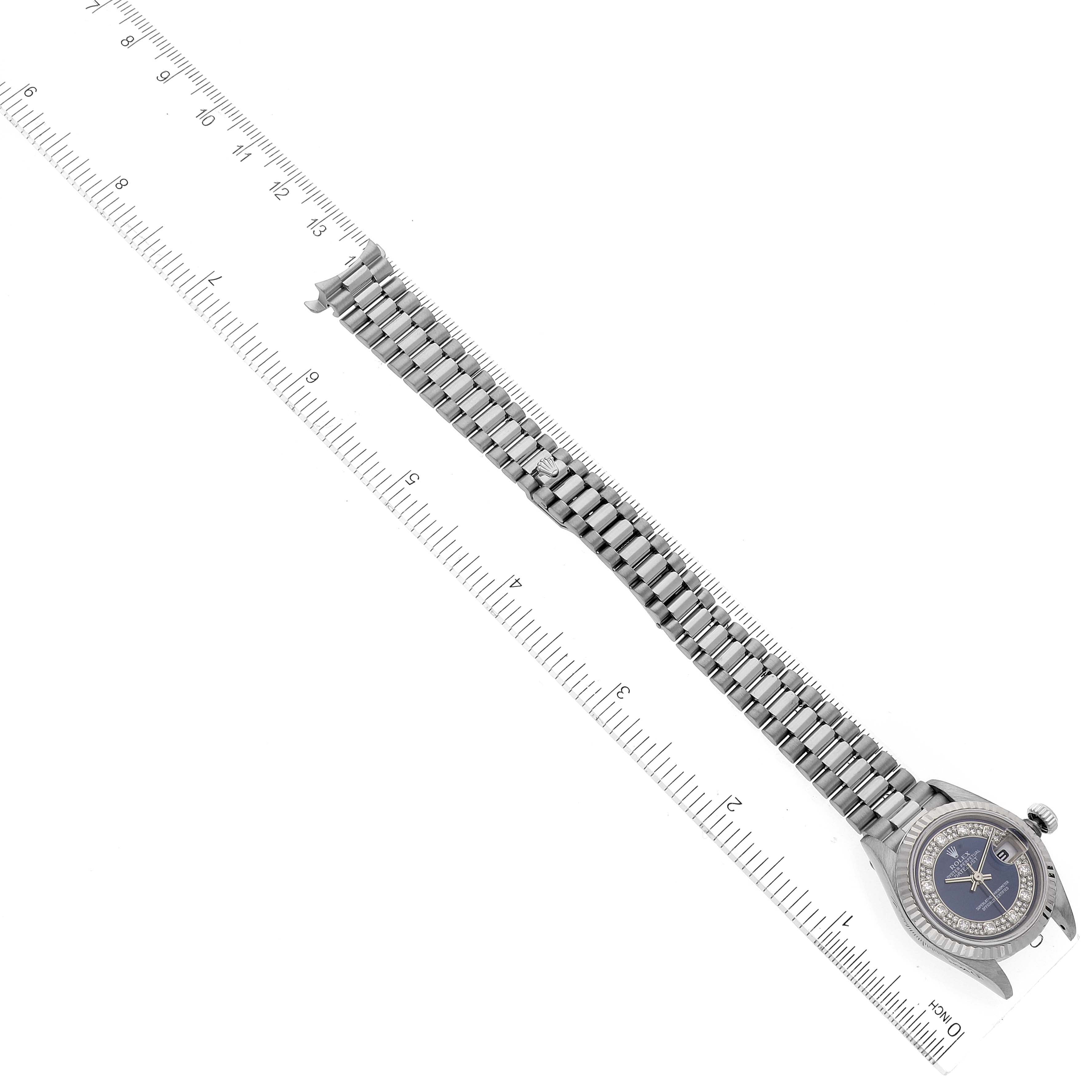 Rolex President White Gold Myriad Diamond Dial Ladies Watch 69179
