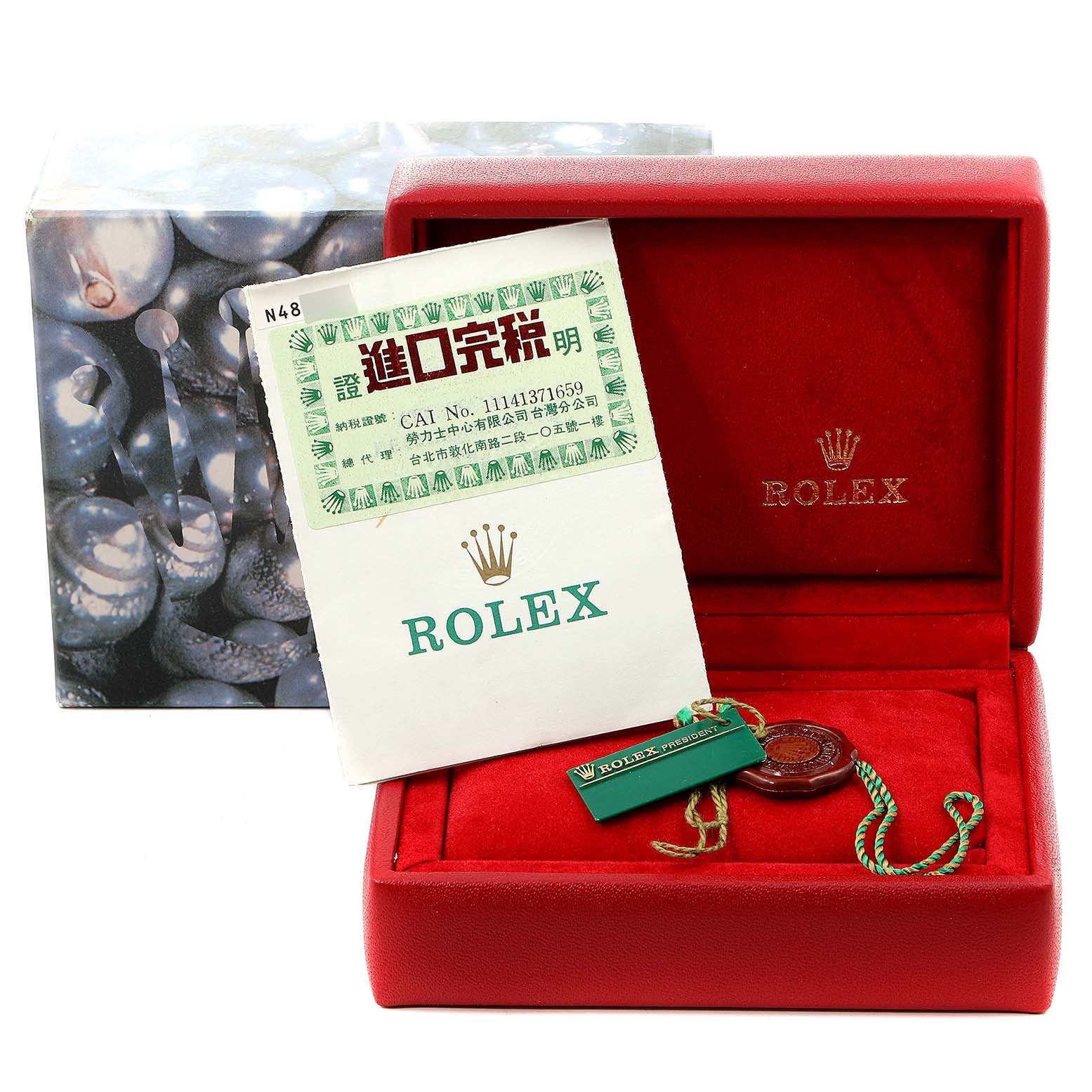 Rolex President White Gold Myriad Diamond Dial Ladies Watch 69179 Box Papers