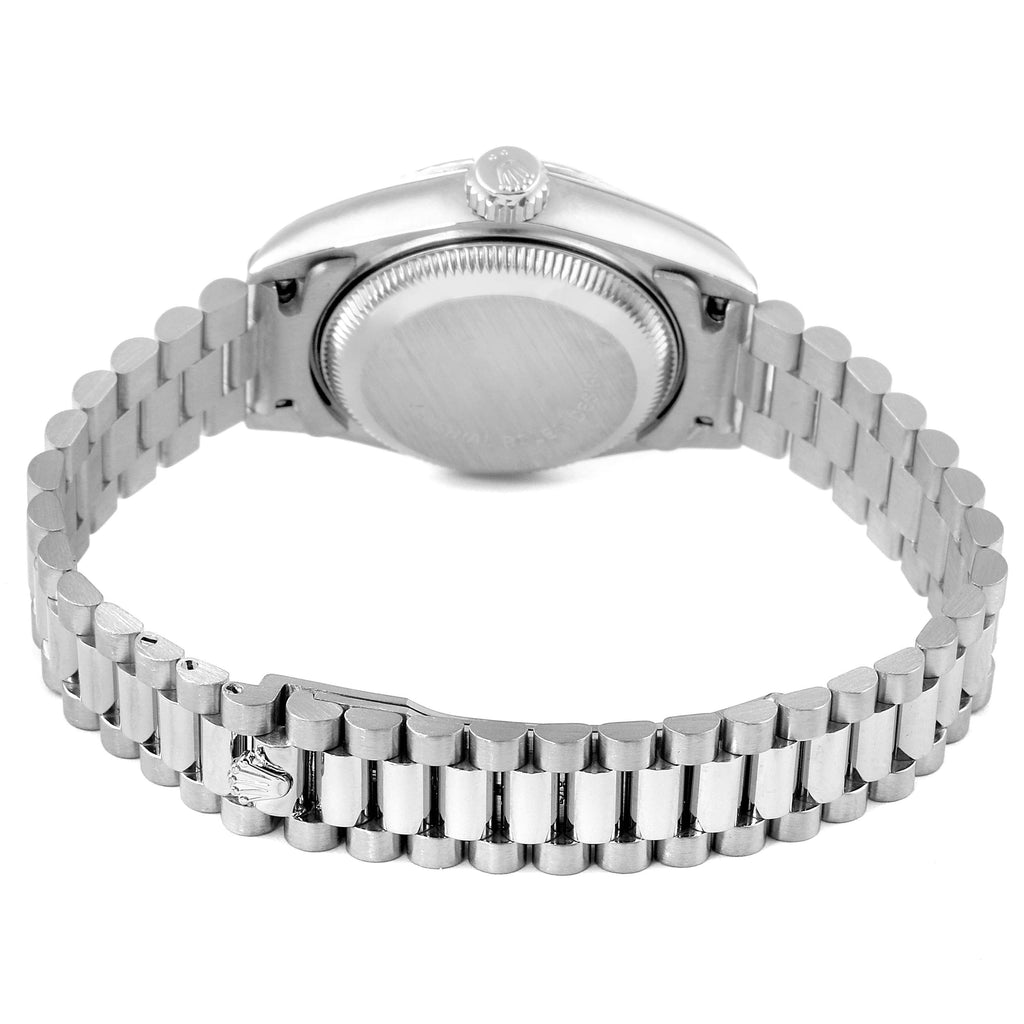 Rolex President White Gold Myriad Diamond Dial Ladies Watch 69179 Box Papers