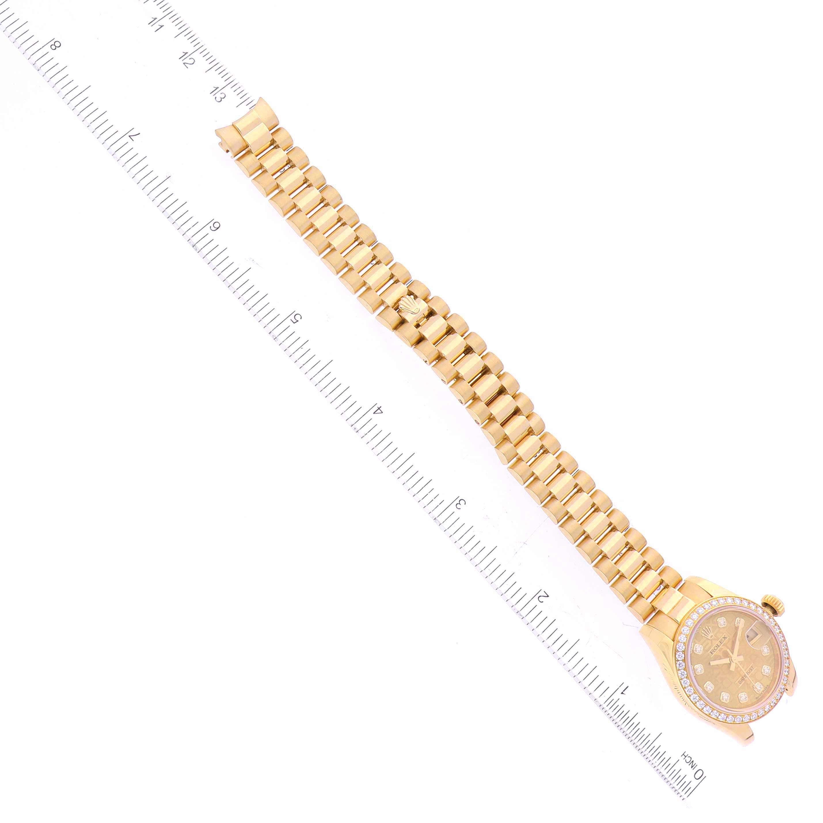 Rolex President Yellow Gold Anniversary Dial Diamond Ladies Watch 179138