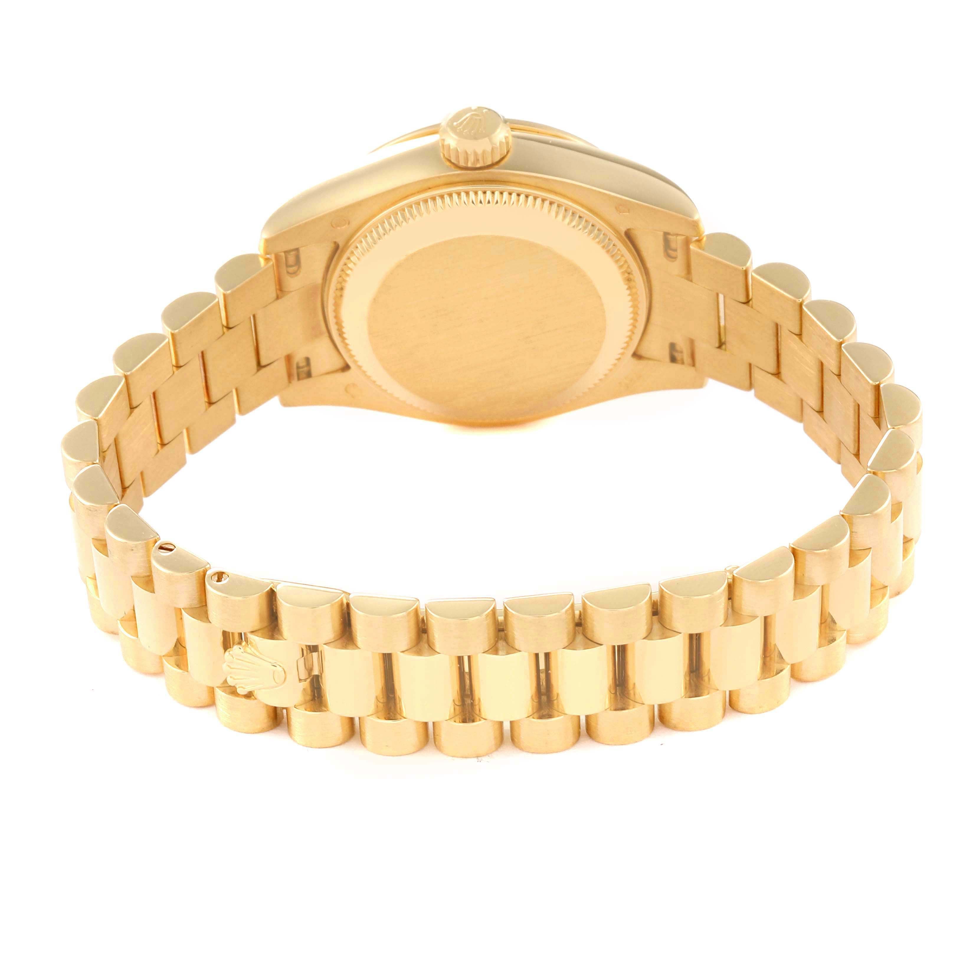 Rolex President Yellow Gold Anniversary Dial Diamond Ladies Watch 179138