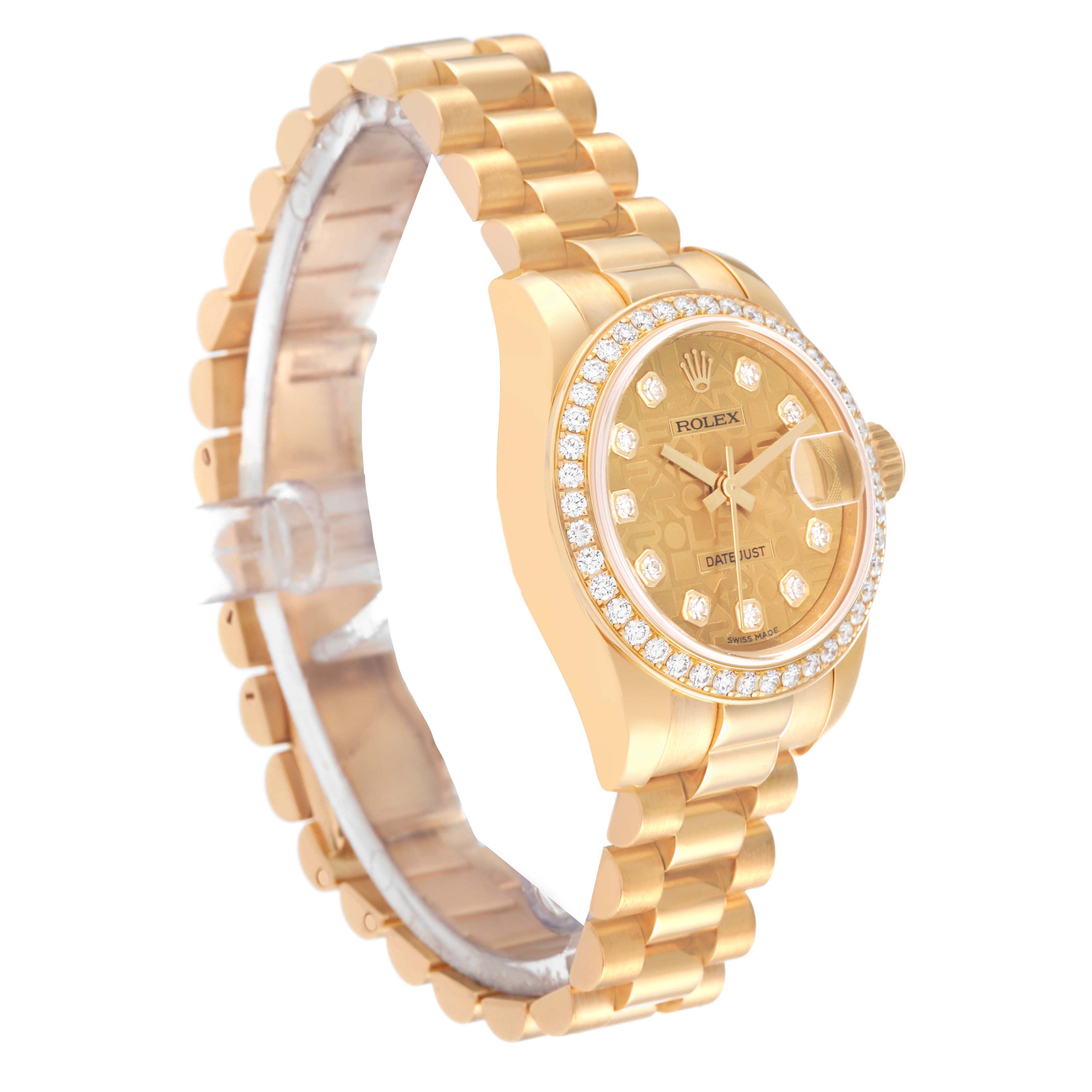 Rolex President Yellow Gold Anniversary Dial Diamond Ladies Watch 179138