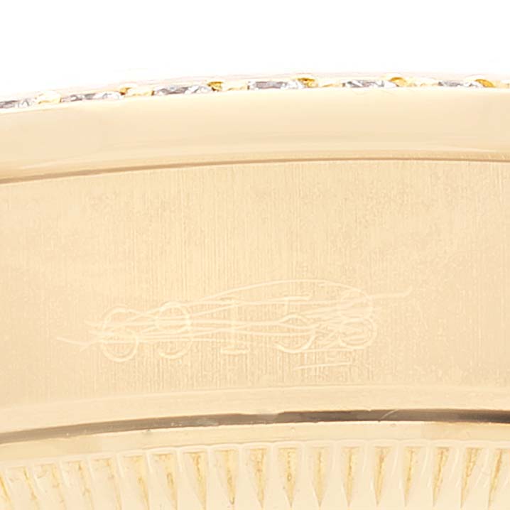 Rolex President Yellow Gold Anniversary Dial Diamond Ladies Watch 69158 Box