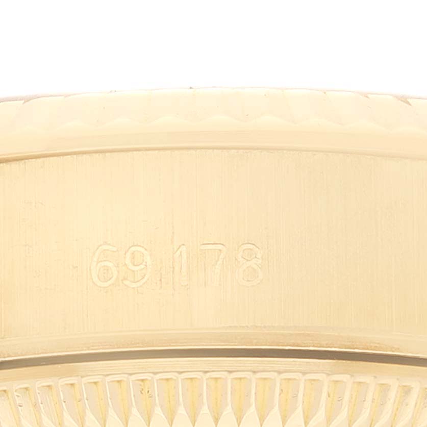 Rolex President Yellow Gold Black Diamond Dial Ladies Watch 69178