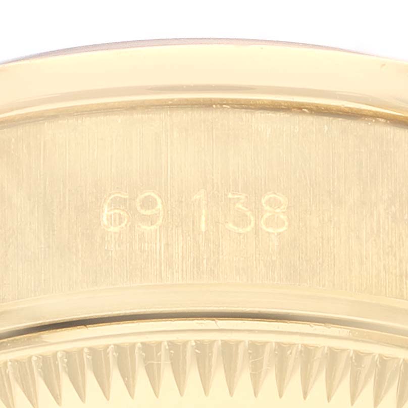 Rolex President Yellow Gold Blue Diamond Ladies Watch 69138