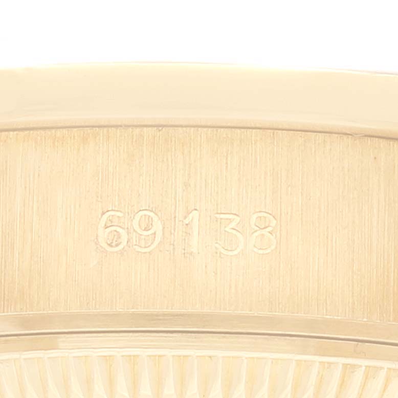 Rolex President Yellow Gold Blue Vignette Diamond Ladies Watch 69138 Box Papers