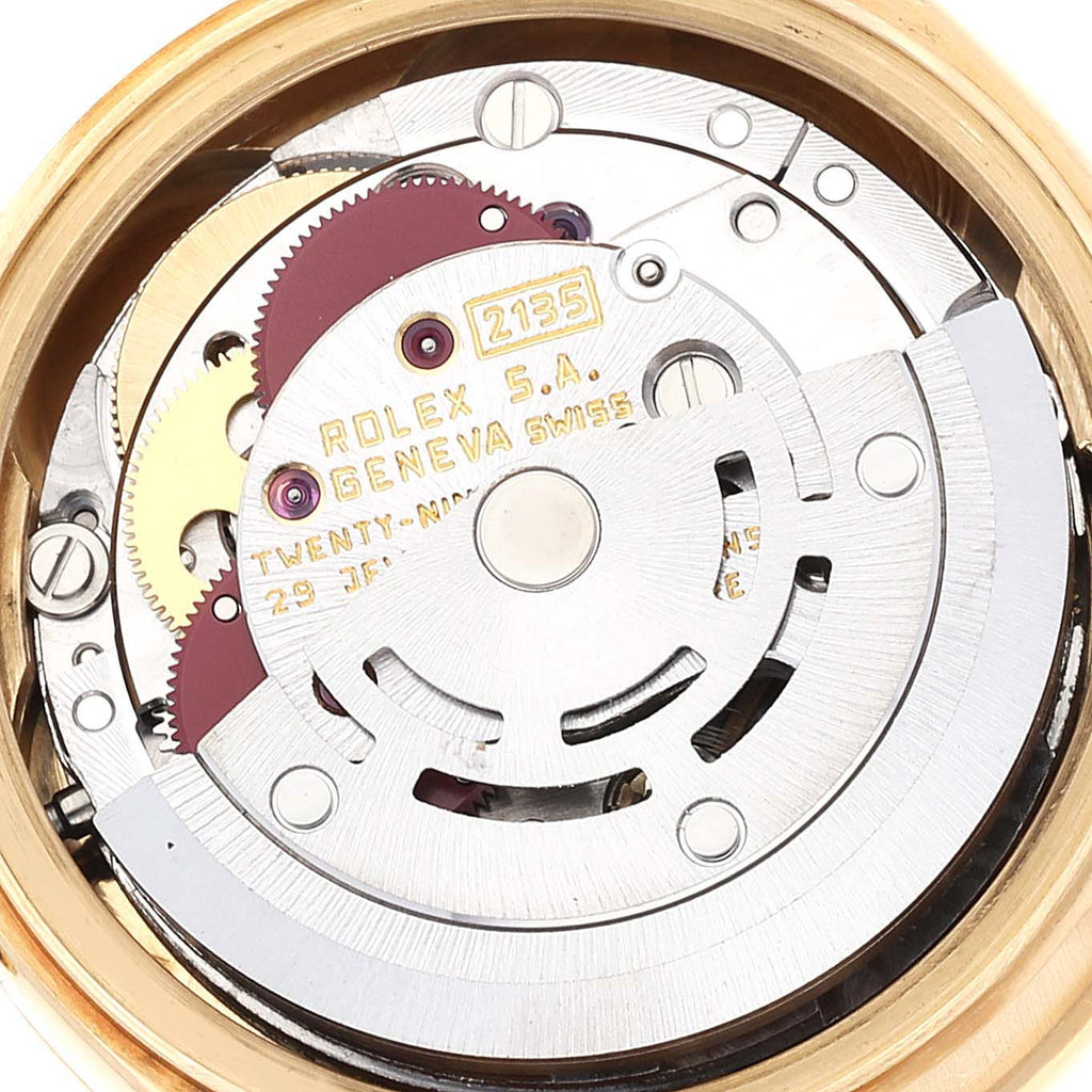 Rolex President Yellow Gold Blue Vignette Diamond Ladies Watch 69138 Box Papers