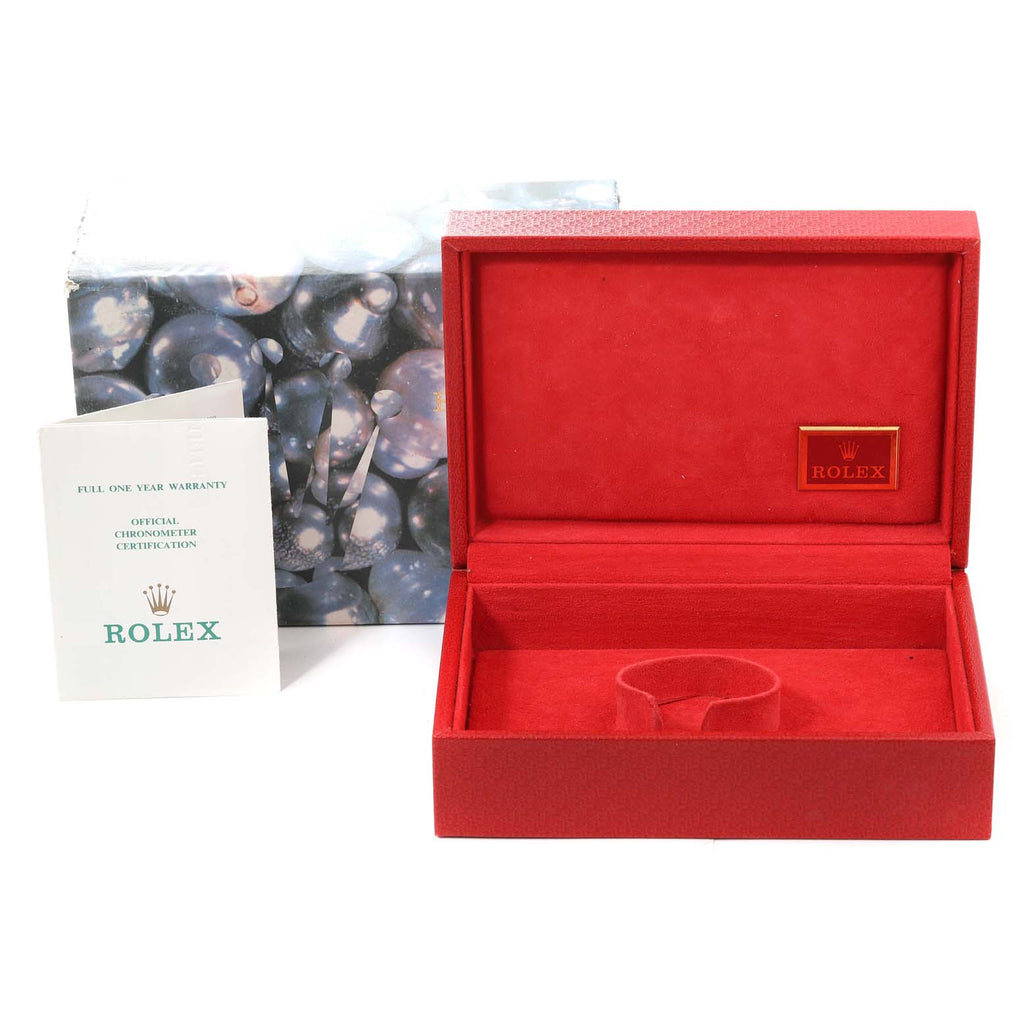 Rolex President Yellow Gold Blue Vignette Diamond Ladies Watch 69138 Box Papers