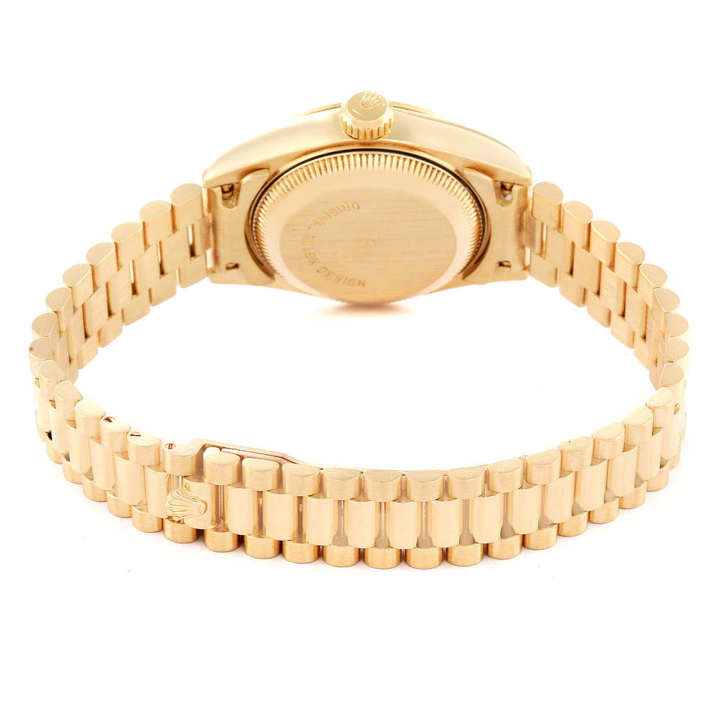 Rolex President Yellow Gold Champagne Dial Ladies Watch 69178 Box Papers