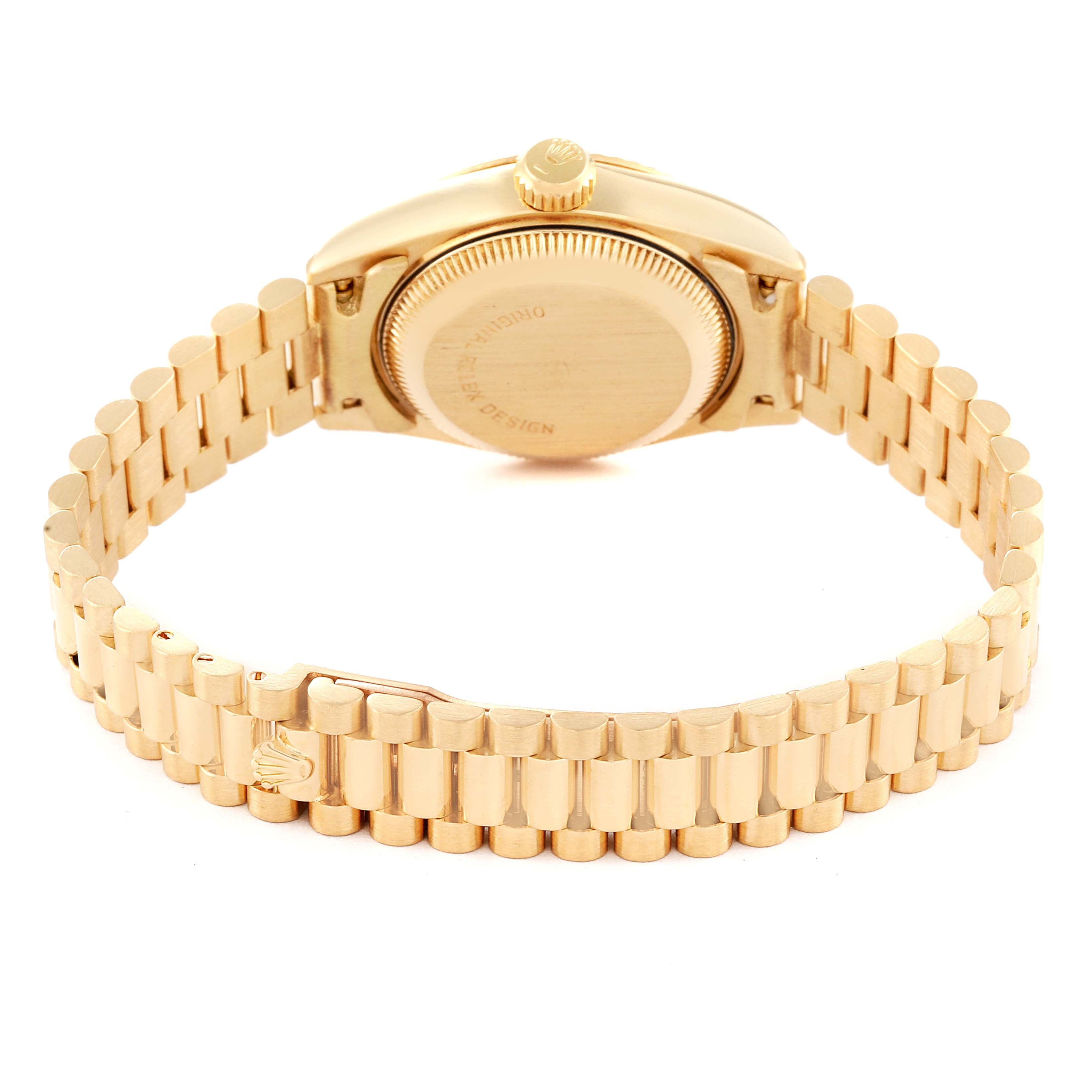 Rolex President Yellow Gold Champagne Dial Ladies Watch 69178 Box Papers