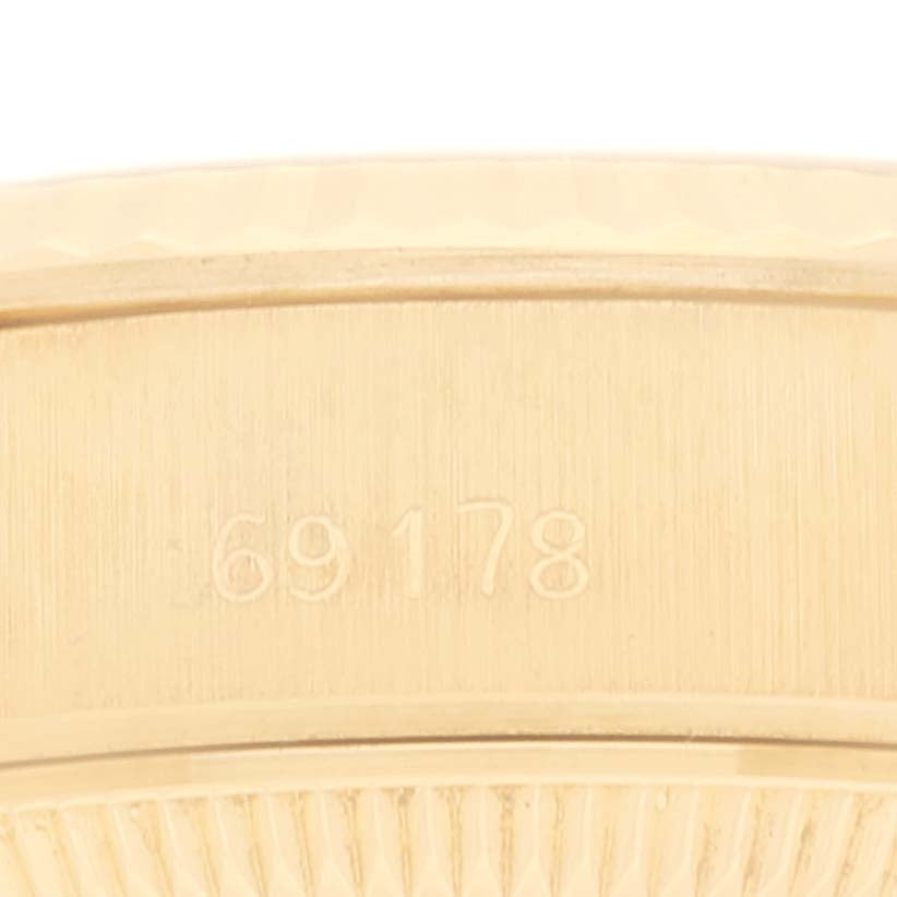 Rolex President Yellow Gold Champagne Dial Ladies Watch 69178 Box Papers