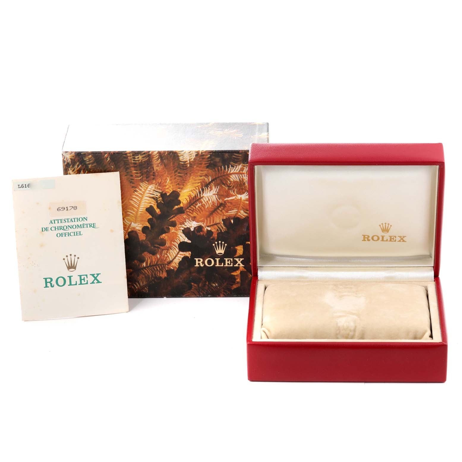 Rolex President Yellow Gold Champagne Dial Ladies Watch 69178 Box Papers