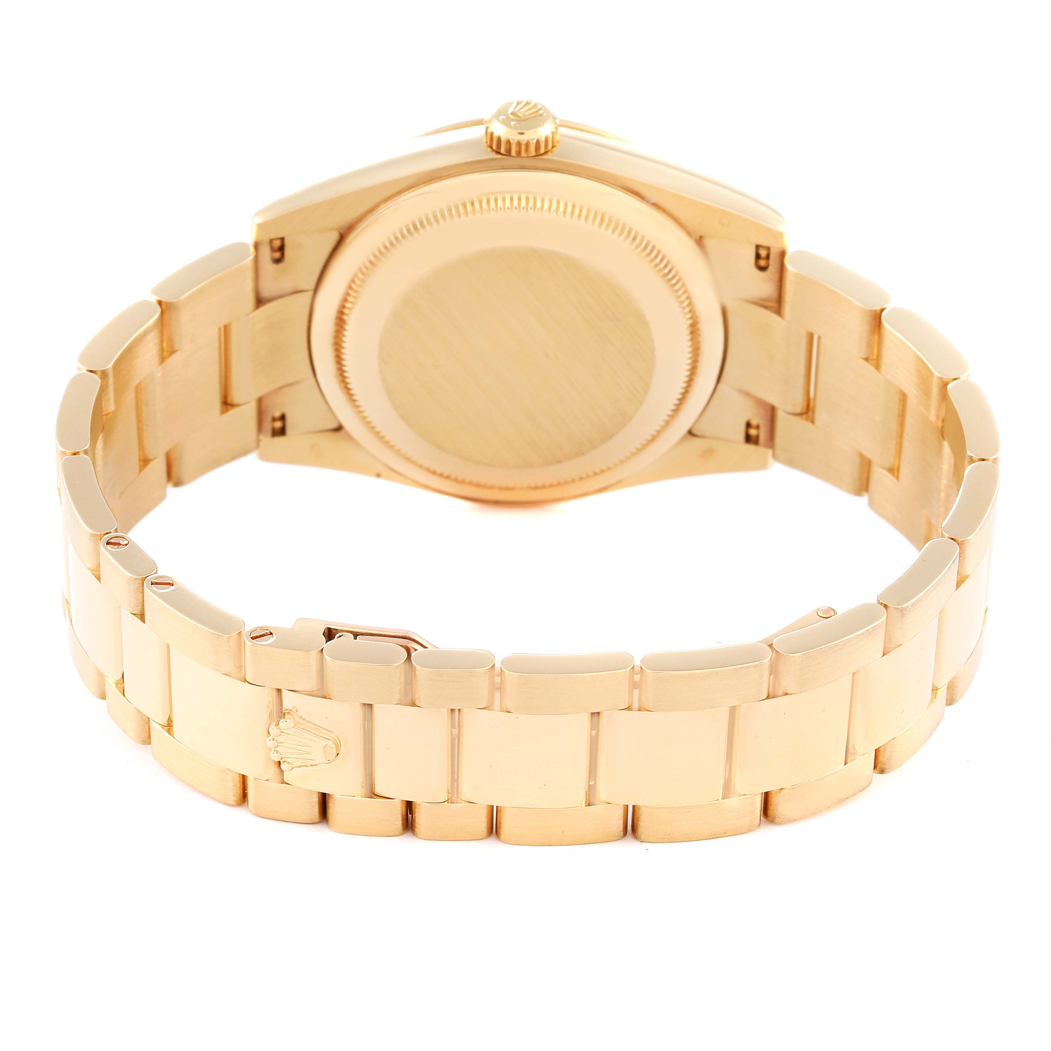 Rolex President Yellow Gold Champagne Roman Dial Mens Watch 118208 Box Papers