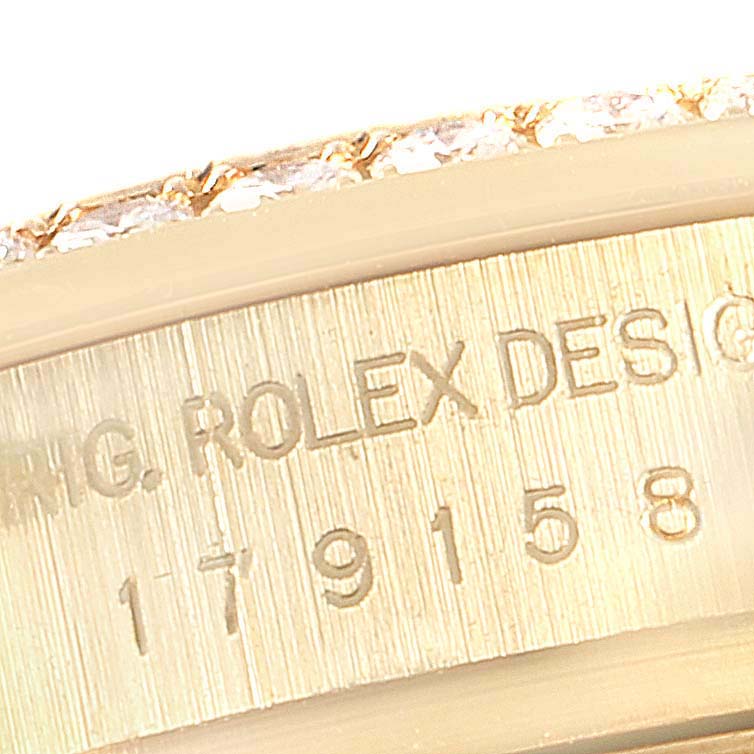 Rolex President Yellow Gold Diamond Dial Bezel Lugs Watch 179158 Box Papers