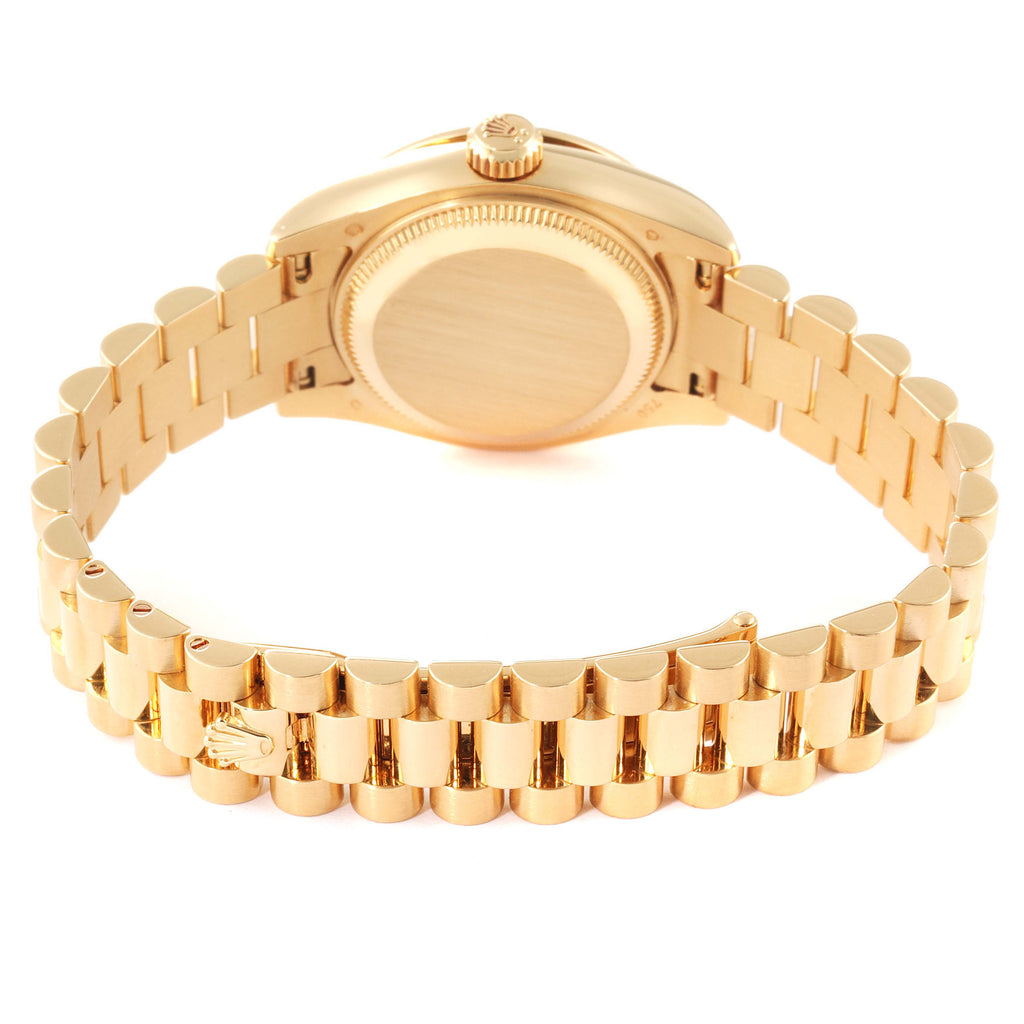 Rolex President Yellow Gold Diamond Dial Bezel Lugs Watch 179158 Box Papers