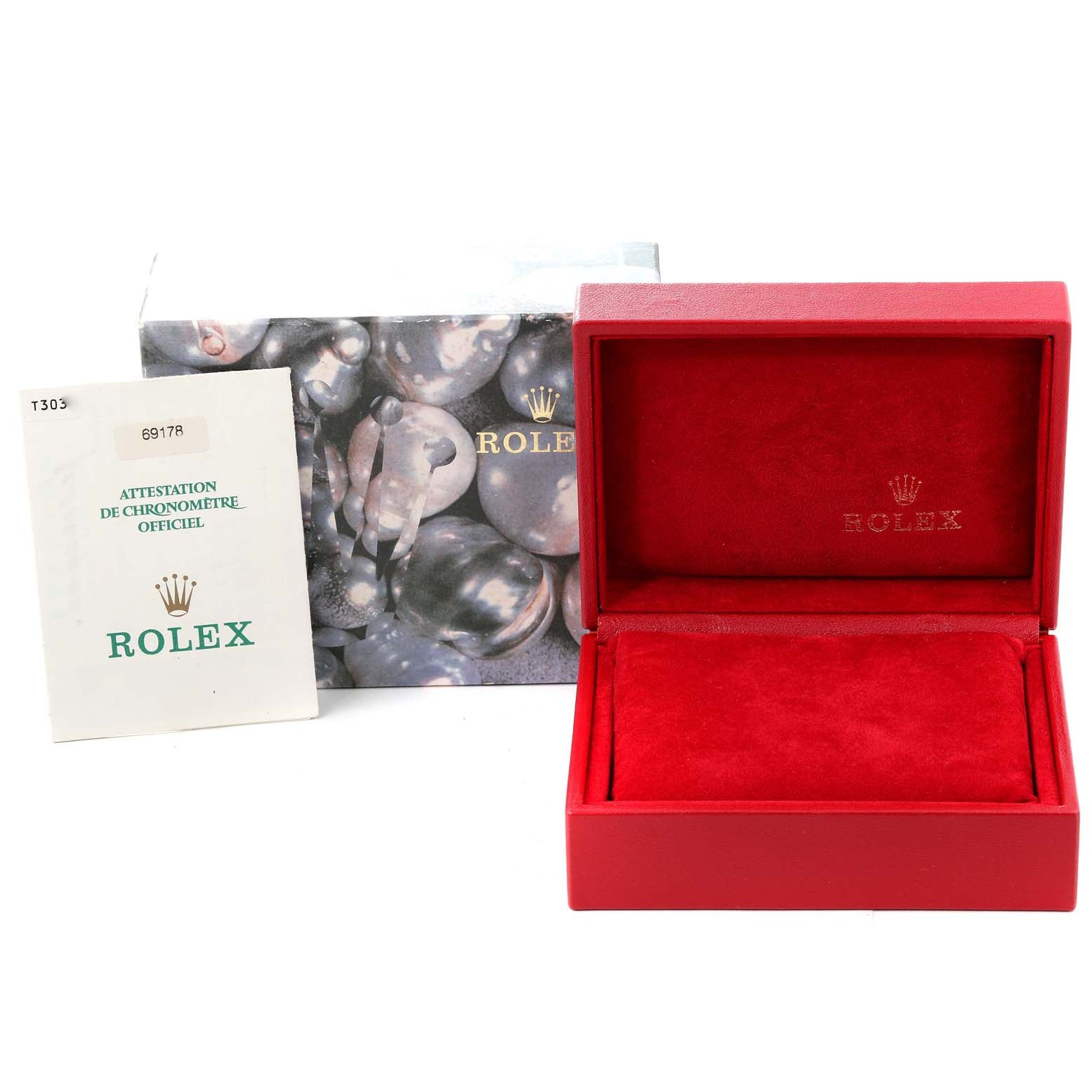 Rolex President Yellow Gold Diamond Dial Ladies Watch 69178 Box Papers