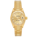 Rolex President Yellow Gold Diamond Dial Ladies Watch 69178 Box Papers